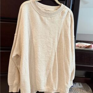 Arie,Neutral Cream Oversized Sweatshirt